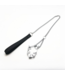 Red Leather Stilvolle Zelle Leine mit Halsband für Penis aus hochwertigem Leder Schwarz/Silber