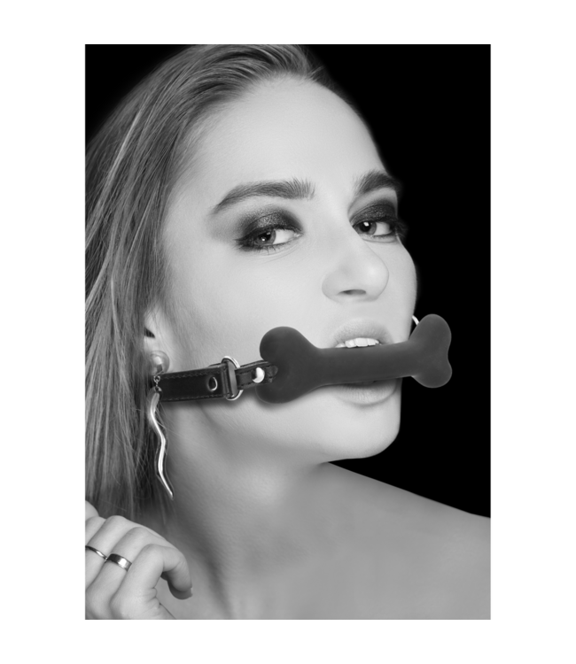 Ouch! Siliconen Hondenkluif Ball-Gag Met Verstelbare Riemen En Veiligheidsklem