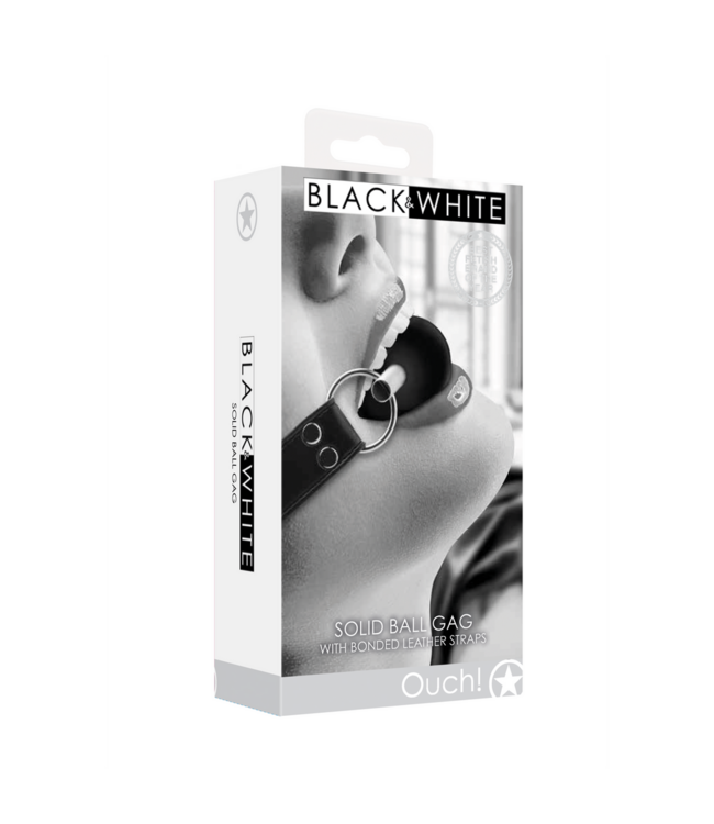 Ouch! Elegant Leather Ball Gag | Adjustable Straps for Fun & Playtime