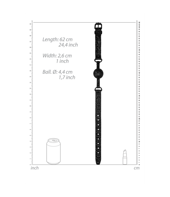 Ouch! Ademende Bondage Ball Gag Met Verstelbare Neopreen Riem En O-Ringen