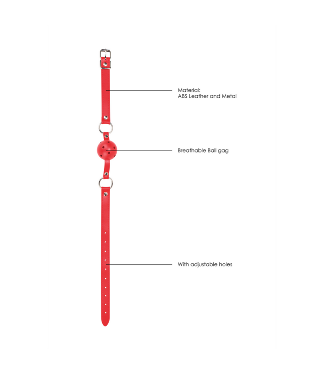 Ouch! Luxurious Red Breath Ball Gag with Adjustable Leather Straps - Ouch!