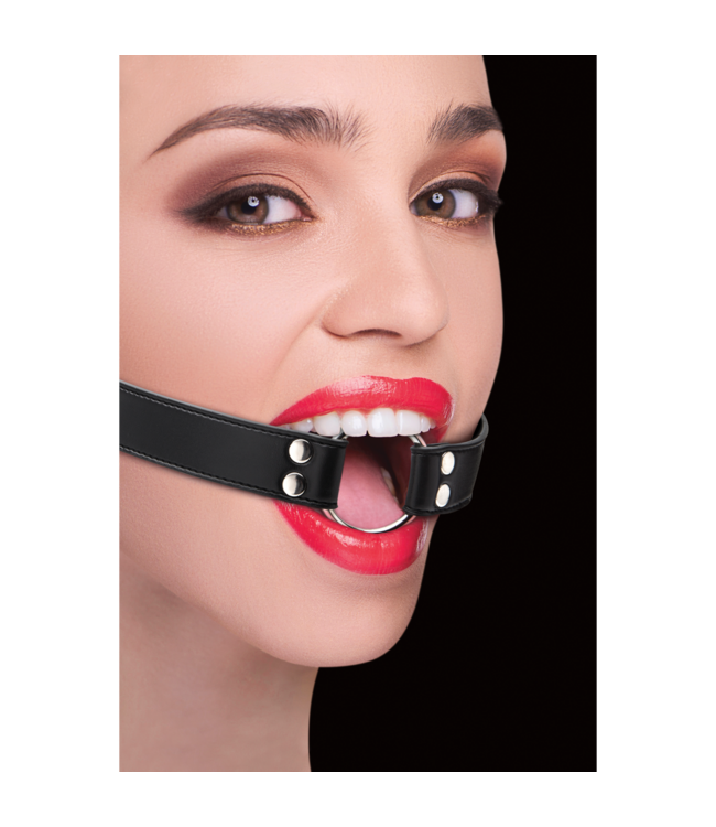 Ouch! Leer Ring Gag Met Verstelbare Riemen – Stijlvolle Bdsm Mondknevel 4,6 cm