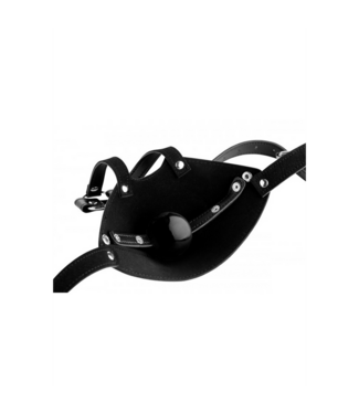 XR Brands Hoofdharnas Met Ball Gag Zwart 5,1 Cm Van PU-Leer En TPR