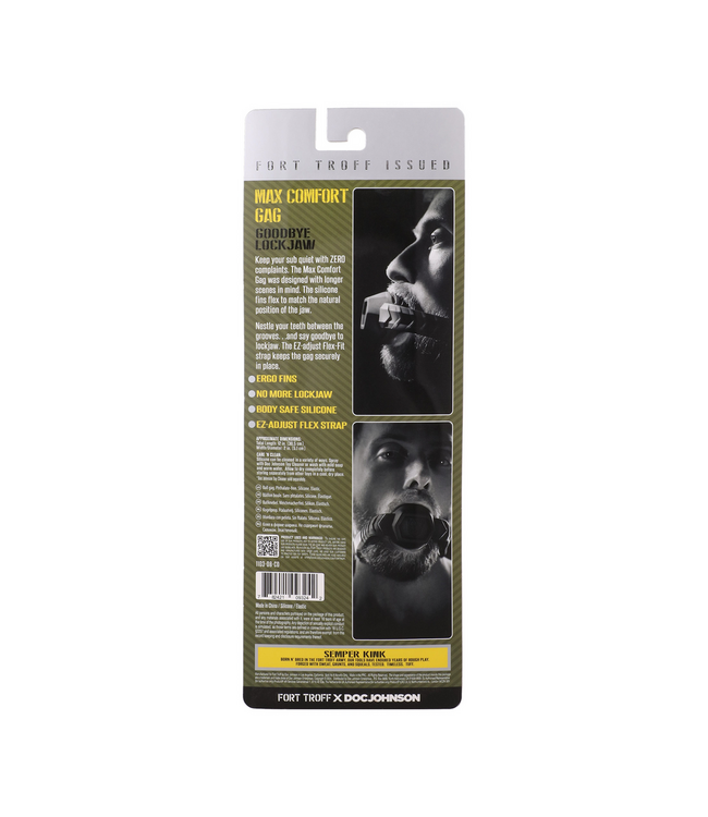 Doc Johnson Max Comfort Gag Black - Quiet, Secure Fit for Long Lasting Comfort