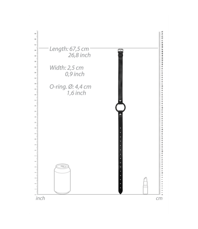 Ouch! Bequemer PU O-Ring-Knebel mit verstellbarem 15-Loch-Gurt für optimalen Komfort
