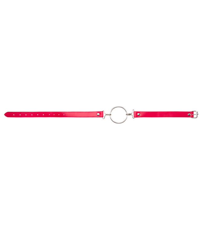 Ouch! Luxe Rood Leer Ring Gag Met Verstelbare Riemen Van Ouch!