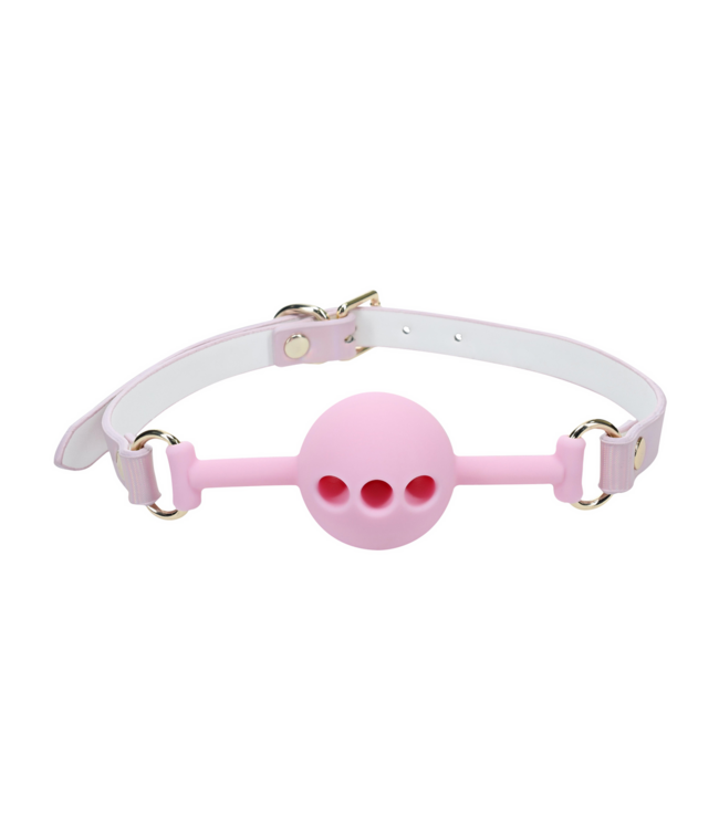 Ouch! Paris Collection Pink Leather Ball Gag - Stylish & Comfortable BDSM