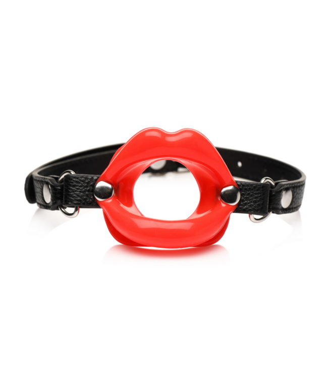 XR Brands Juicy Red Silicone Open Mouth Gag for Kinky Play and Access