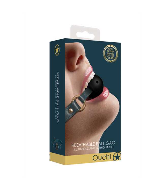 Ouch! Ademende Luxe Ball Gag Met Verstelbare Band En Gouden Details