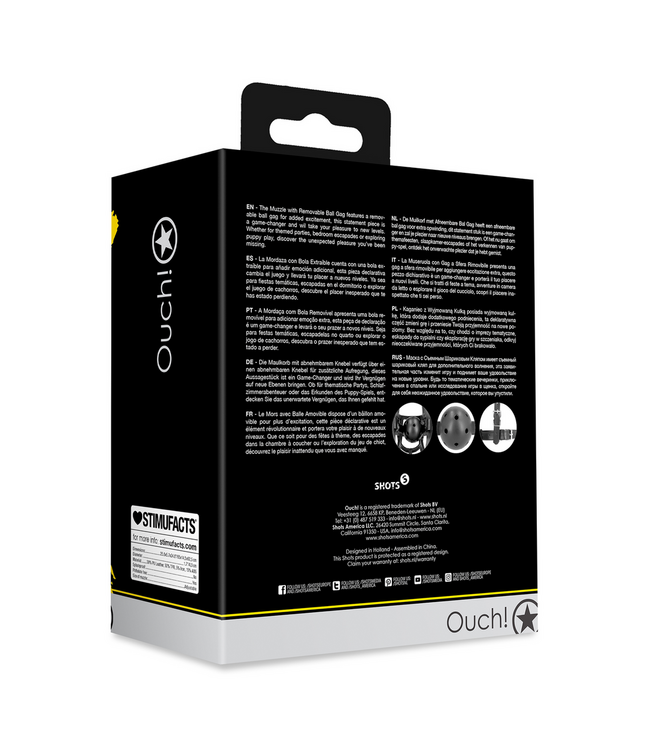 Ouch! Versatile Black Mule with Removable Ball Gag for Ultimate Playtime