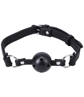 Doc Johnson Vegan Leather Ball Gag - Adjustable Comfort & Control for Everyone
