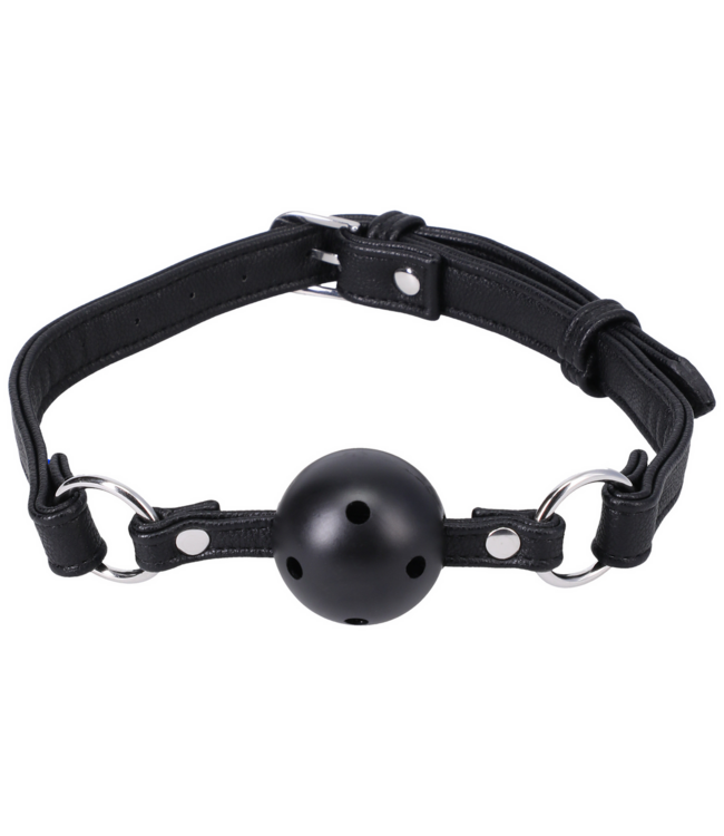 Doc Johnson Vegan Leather Ball Gag - Adjustable Comfort & Control for Everyone