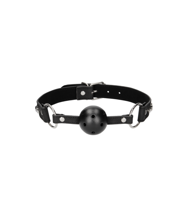 Ouch! Comfortable Diamond-Stitched Breathable Ball Gag for Passionate BDSM Fun