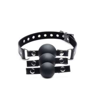 XR Brands Verstelbare Ball Gag Set Met 3 Siliconen Ballen Voor Comfort En Veiligheid