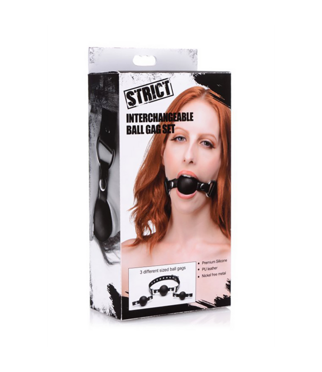 XR Brands Verstelbare Ball Gag Set Met 3 Siliconen Ballen Voor Comfort En Veiligheid