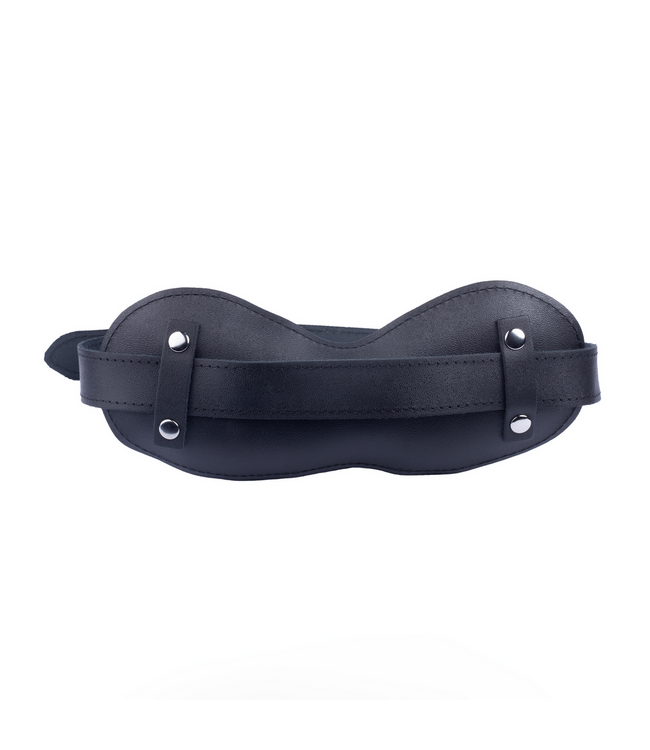 Red Leather Leren Gag Met Gevoerde 5cm Stok En Verstelbare Riem Zwart