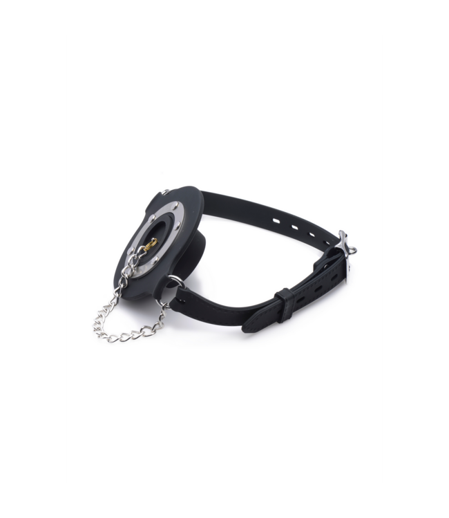 XR Brands Siliconen Voederknevel Met Ring En Verstelbare Nekband Voor Veilige Fixatie