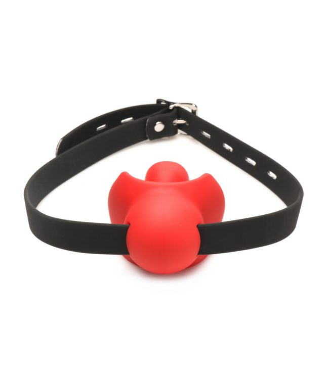 XR Brands Red Silicone Ball Gag for Safe and Comfortable BDSM Play