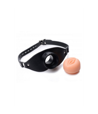 XR Brands Realistic Open Mouth Gag with Adjustable Straps for Exciting Role-Play