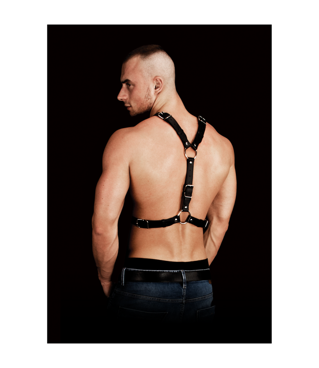 Ouch! Thanos Chest Armour: Stylish Leather Harness with Studs & O-Rings