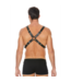 Ouch! Heren Leren Harness Met Verstelbare Riemen En Roestvrijstalen O-Ringen