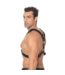 Ouch! S/M Tough Scottish Leather Harness with Stainless Steel Rings for BDSM
