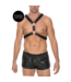 Ouch! S/M Tough Scottish Leather Harness with Stainless Steel Rings for BDSM