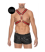 Ouch! Leren BDSM Harnas Met 4 RVS O-Ringen En Verstelbare Riemen S/M