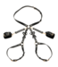 XR Brands Vegan PU-Leder Bondage Harnas Met Strikjes Voor Taille, Dijen En Polsen