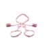 XR Brands Veganistisch Roze PU Leer Bondage Harnas Met Strikjes M/L
