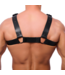 Red Leather Bulldog Black Leather Harness S/M – Stylish & Durable Design