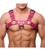 Red Leather Rood Leer Bulldog Harnas Roze S/M Verstelbaar 4 cm Plantaardig Gelooid