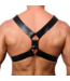 Red Leather Sturdy S/M Black Cowhide Leather Harness - Durable & Stylish Design