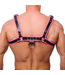 Red Leather Verstelbaar Echt Leren Harnas S/M Met Dubbele D-Ringen Zwart/Roze