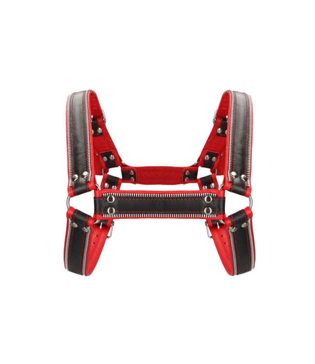 Ouch! Z-Series L/XL Bulldog Chest Harness - Tough, Adjustable Leather Gear
