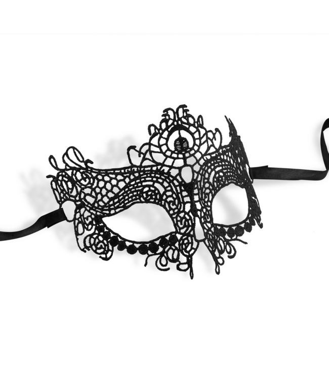 Crushious Mystica Black Lace Mask | Elegant Unisex Accessory for Exclusive Parties