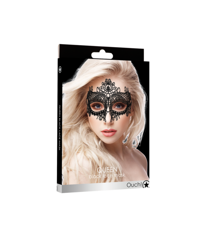 Ouch! OUCH! Queen Black Lace Masker – Lichtgewicht Handgemaakt Zwart Kant