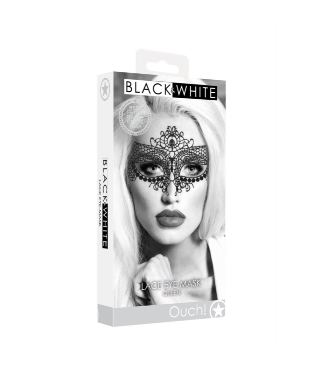Ouch! Venetiaans Zwart Kantmasker Met Verstelbare Linten - OUCH! Queen Black Lace Mask
