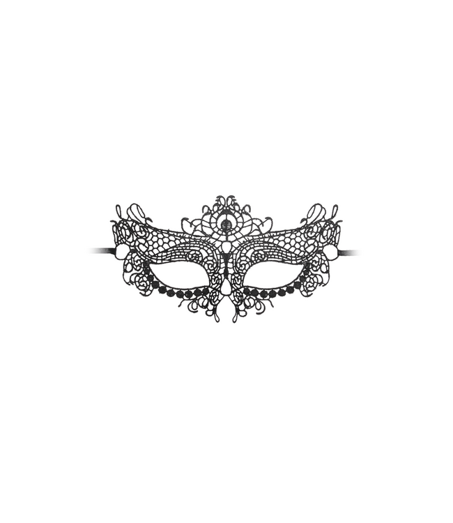 Ouch! Venetiaans Zwart Kantmasker Met Verstelbare Linten - OUCH! Queen Black Lace Mask