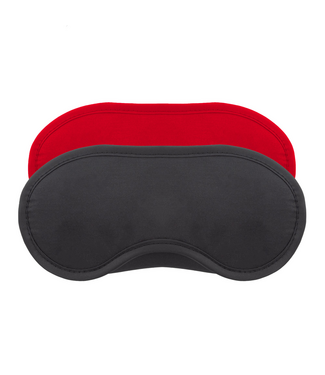 Crushious Crushious Satin Eye Masks Twin Pack - Black & Red Sensual Blindfolds
