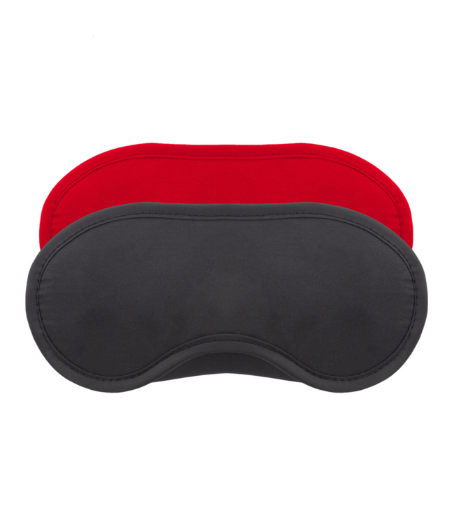 Crushious Crushious Satin Eye Masks Twin Pack - Black & Red Sensual Blindfolds