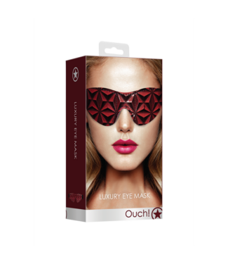 Ouch! Stylish Red Faux Leather Eye Mask for Kinky Role-Playing Adventures