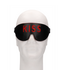 Ouch! Leren Oogmasker Met KISS Uitsnede En Rode Stiksel Voor Spanning