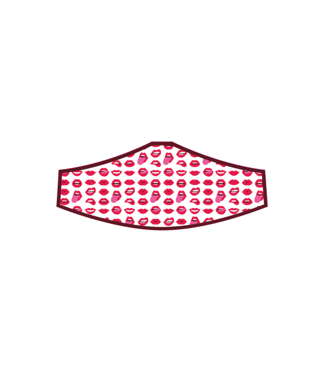 Masks by Shots Stylish Red Cotton Lip Mask | Comfortable & Washable Face Cover