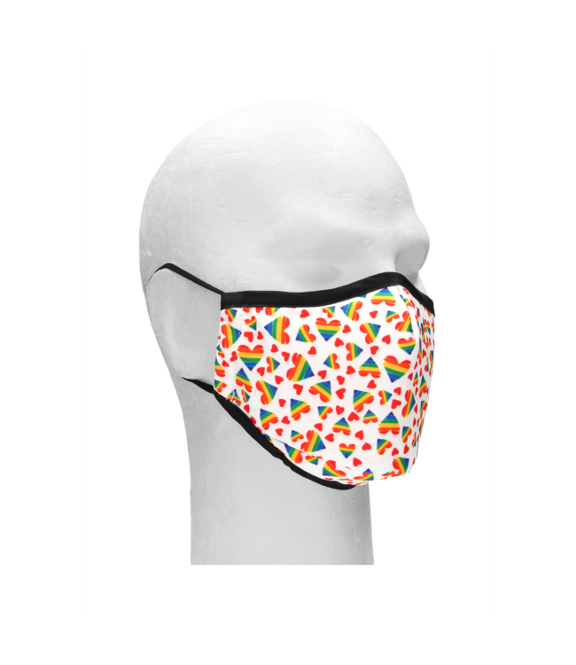 Masks by Shots ComfortFit Hearts Gezichtsmasker Van Katoen Met Verstelbare Oorbanden En Filters