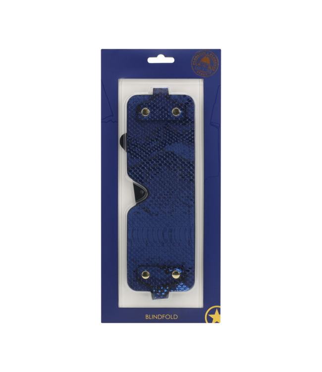 Ouch! Florence Collection Luxe Blinddoek Blauw Van Gelamineerd Leer Met Iriserende Hardware