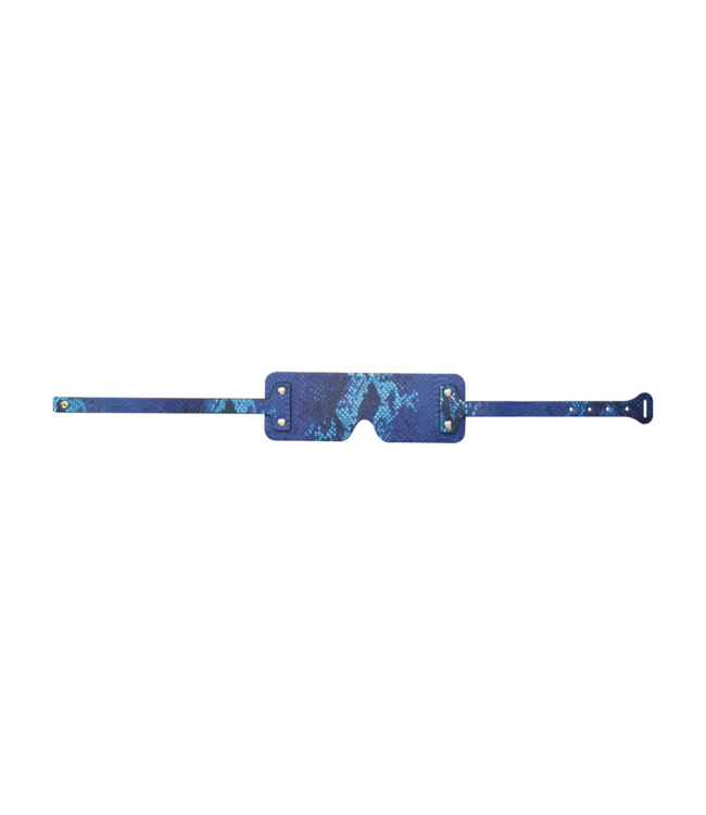 Ouch! Florence Blue Blindfold | Luxury Leather & Iridescent Elegance