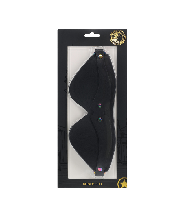 Ouch! Ouch! Venice Collection Gelamineerd Leren Blinddoek Zwart