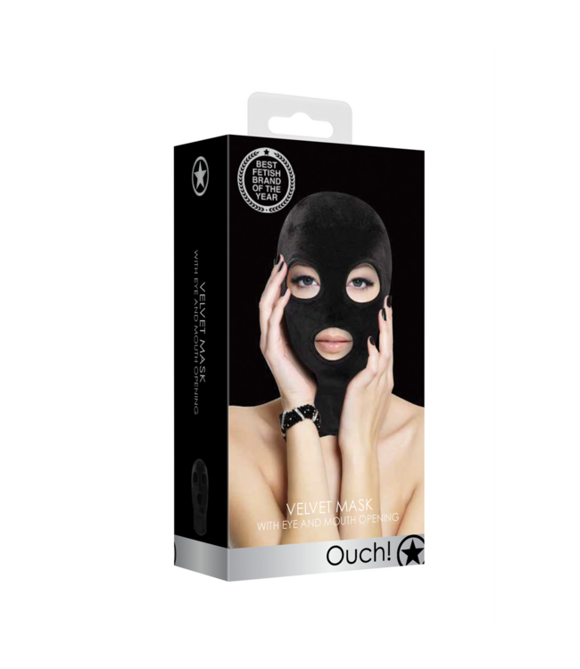 Ouch! Verspielte Ouch! Fetisch-Maske mit Augen- und Mundöffnung für Neugierige