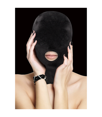 Ouch! Ouch! Comfort Fetish Hood Mask with Mouth Opening - Black Sensation